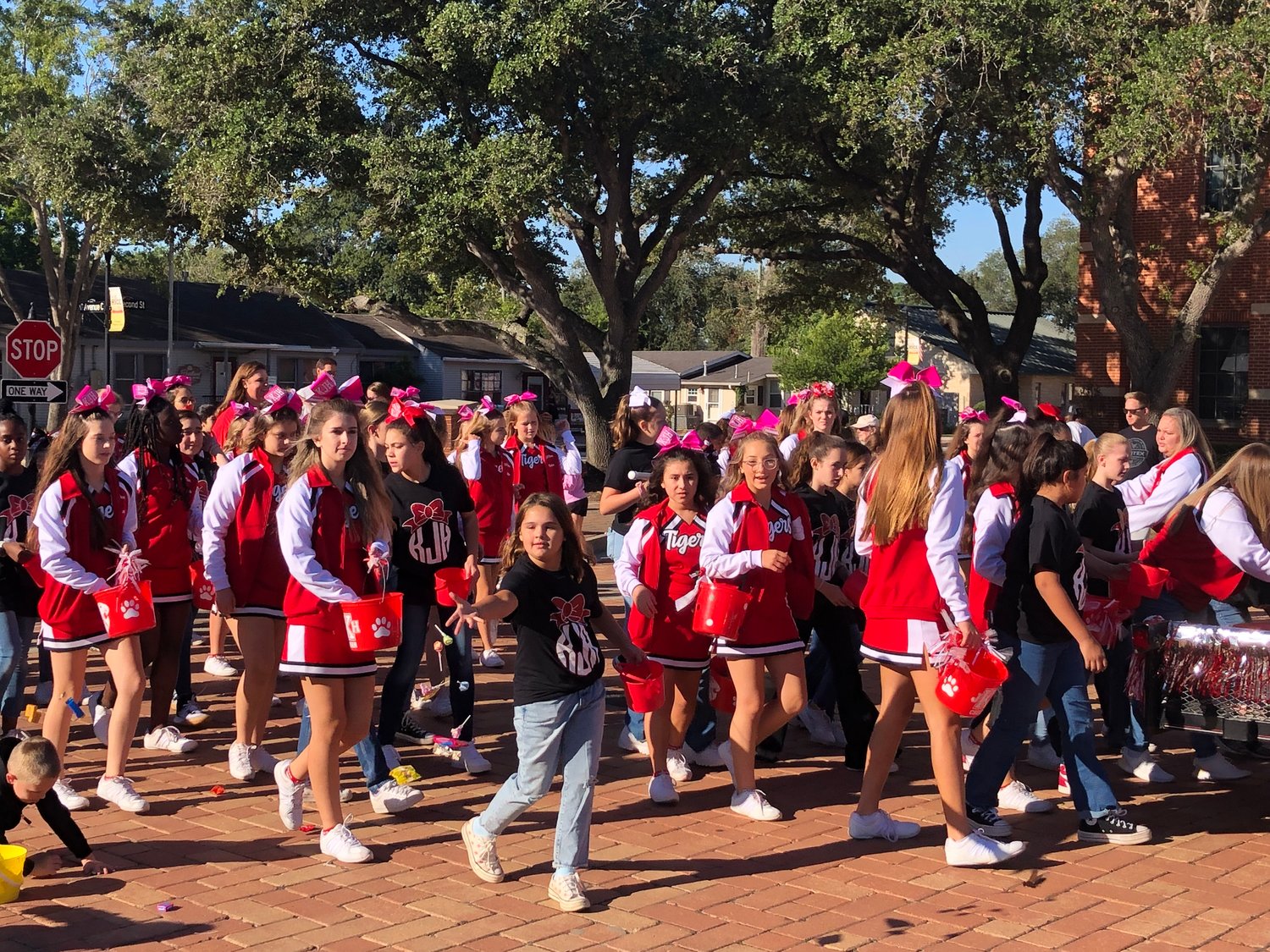 Cheerleaders from Katy Junior High brought their spirit to the parade.